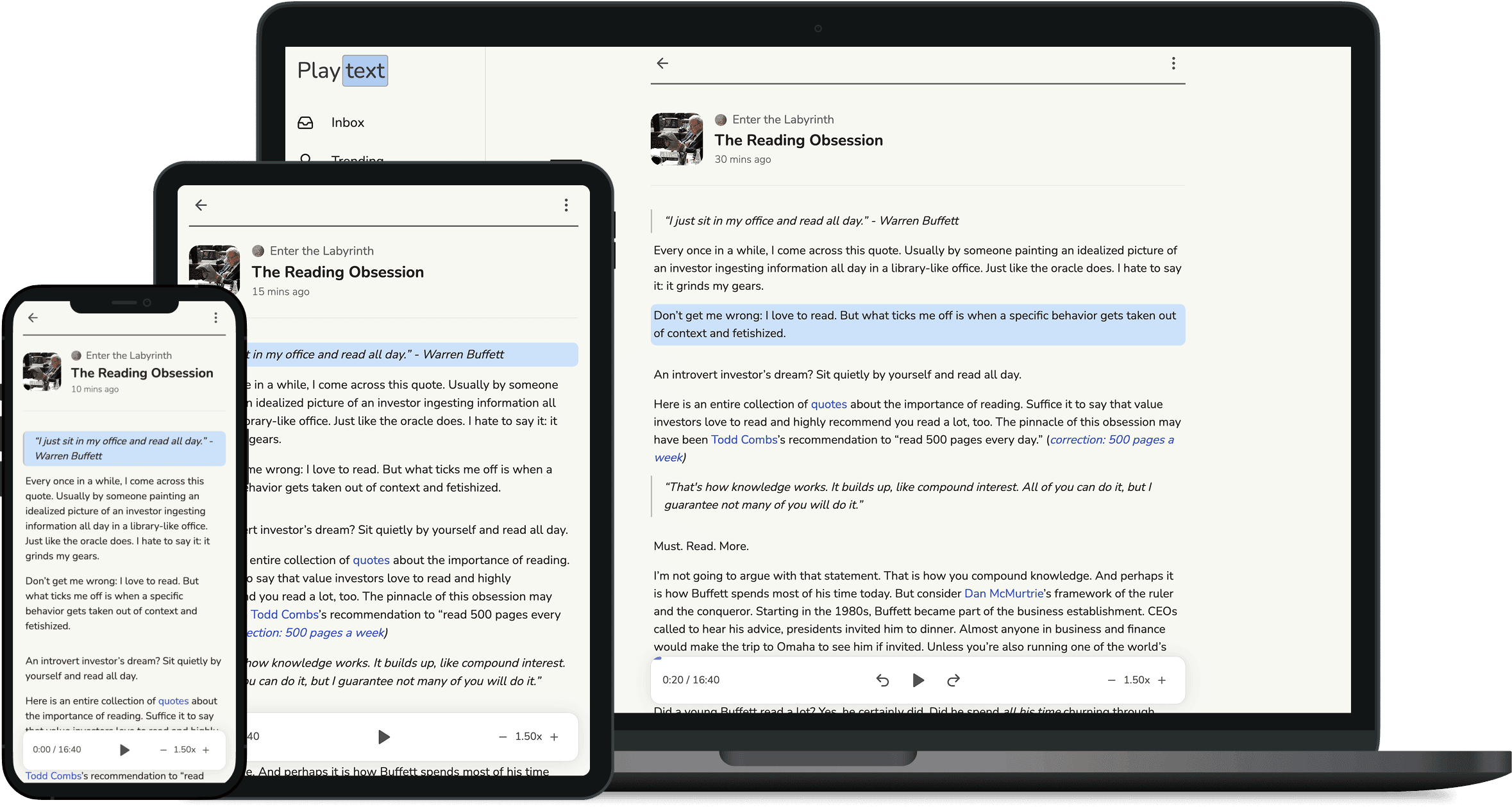 Listen to articles anywhere